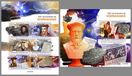 CENTRAL AFRICAN 2023 MNH Nostradamus Astrolger Astrologe M/S+S/S – OFFICIAL ISSUE – DHQ2405 - Astrologie