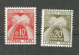 FRANCE TAXE N°91, 92 Neufs** Cote 11€ - 1960-.... Postfris