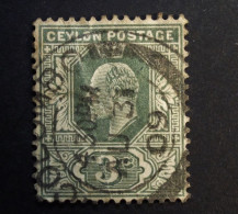 CEYLON - 1904 - King Edward VII 3c Green -  SG278 Cancelled Colombo - Ceylon (...-1947)