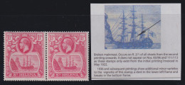 St. Helena, SG 99a, MLH Pair "Broken Mainmast" Variety - Saint Helena Island