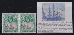 St. Helena, SG 98a, MLH Pair (Brownish Streaks) "Broken Mainmast" Variety - Saint Helena Island