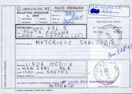 Italia (1991) - Bollettino Pacchi Da Savona Per Pietra Ligure (materiale Sanitario) - Colis-postaux