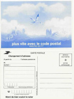 Entier Postal De Service - Première Carte Nationale De Changement D'adresse - Cigogne - Pseudo-interi Di Produzione Ufficiale