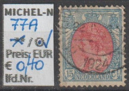 1908 - NIEDERLANDE - FM/DM "Königin Wilhelmina" 15 C Blau/rosa - O Gestempelt - S. Scan (77Ao Nl) - Used Stamps