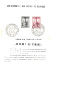 BELGIQUE       1957       N° 1011   Journée Du Timbre  Oblitération 1er Jour - Postkantoorfolders