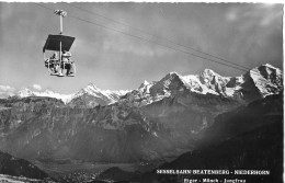 BEATENBERG ► Sesselbahn Beatenberg-Niederhorn Mit Eiger-Mönch-Jungfrau, Fotokarte Ca.1955 - Beatenberg