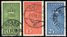 DÄNEMARK 177-79 O, 1929, Kampf Gegen Den Krebs, Prachtsatz, Mi. 50.- - Gebraucht
