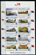 MYANMAR 372-381 KB Mnh - ASEAN Joint Issue, Flaggen, Flags, Drapeaux - Myanmar (Birmanie 1948-...)