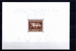 Germany 1936 Sheet Horses/Braune Band Stamp (Michel Block 4) Nice MNH - Blocs