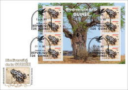 GUINEA 2023 FDC M/S 8V - BIODIVERSITY - FROGS FROG GRENOUILLES GRENOUILLE - Kikkers