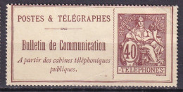FRANCE - 40 C. Sans Fond De Sureté - Télégraphes Et Téléphones