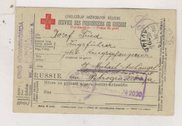 HUNGARY BUDAPEST 1916 Nice Red Cross Postal Stationery To POW Russia - Covers & Documents