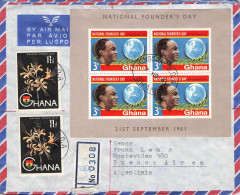 GHANA - REGISTERED AIRMAIL 1961 MINISHEET FOUNDERS DAY / 5035 - Ghana (1957-...)