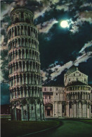 PISA, TOSCANA, CATHEDRAL APSIS, LEANING TOWER, NIGHT, ARCHITECTURE, ITALY, POSTCARD - Pisa