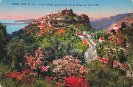 FRANCE - 06 - Eze - Le Village Et La Route De La Moyenne Corniche - Carte Postale Ancienne - Eze