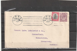 South Africa MIXED Suidafrika Durban COVER To Germany 1927 - Covers & Documents