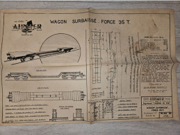 Plan N°30901 Wagon Surbaisssé Force 35 T. - échelle 1/86 - Otros Planes