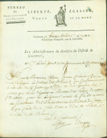 Révolution Manche LAS Lettre Autographe Signature Administrateurs Directoire District Coutances Brugere Président - Político Y Militar