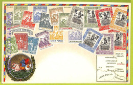 Ae9893 - BARBADOS -  VINTAGE  POSTCARD - STAMPS ON POSTCARD - ZIEHER - Barbados (Barbuda)