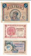 5 Billets Chambre  De Commerce De Paris Un 2 Francs 2 De 1 Franc Et 2 De 50 Centimes  N0166 - Handelskammer