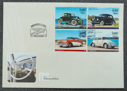 Åland FDC 2005 Vintage Cars, Oakland Sport Cabriolet 1928, Ford 1939, Buick Super 1957, Volkswagen 1964, MiNo 247-250 - Aland