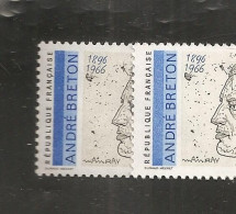 France, 2682a, Variété : Bleu Foncé ABSENT, Neuf **, TTB, André Breton, Poète - Nuovi