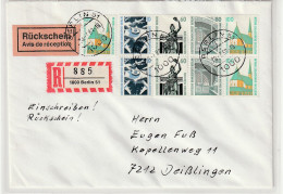 Berlin: HBl 23 Portorichtig Auf R-Brief Mit Rückschein - Briefe U. Dokumente