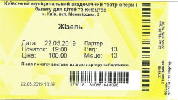 Ukraine KIEV Ticket D'entrée à L'Opéra 2019 GISELE - Biglietti D'ingresso