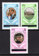 Caicos Islands 1981 Royal Wedding - P.12 - Type 1 Overprint - Set MNH (SG 8A-10A) - Turks And Caicos