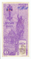 CROATIA, HRVATSKA - 2 Banice Proposal Propaganda Banknote 1991. UNC. (C021) - Croatie