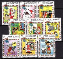 Caicos Islands 1983 Christmas - Walt Disney Characters Set MNH (SG 30-38) - Turks And Caicos