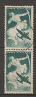 FRANCE : Poste Aérienne N° 16 Oblitéré En Paire Verticale (Sagittaire) "TàD Rond" - PRIX FIXE - - 1927-1959 Oblitérés