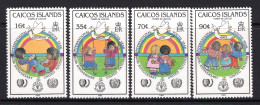 Caicos Islands 1985 International Youth Year & 40th Anniversary Of United Nations Set MNH (SG 73-76) - Turks And Caicos