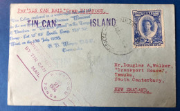 TONGA LETTRE AVEC CACHET "TIN CAN - ISLAND" + CACHET "ETAIN POT CANOT COURRIER" DEPART NIUAFOOU - 21 JUL 1936 - Tonga (...-1970)