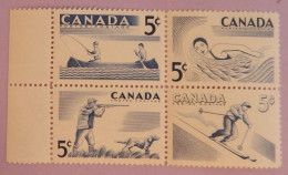 CANADA YT 292/295 NEUFS*MH AVEC BDF "SPORTS EN PLEIN AIR"  ANNÉE 1957 - Ongebruikt