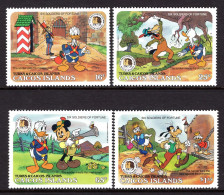 Caicos Islands 1985 Birth Bicentenaries Of Grimm Brothers - Walt Disney Characters Set MNH (SG 91-94) - Turks And Caicos