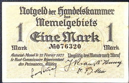 MEMEL * 1 Mark * Date 22/02/1922 * État/Grade NEUF/UNC * - Sonstige – Europa