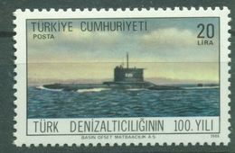 AC - TURKEY STAMP -  CENTENARY OF TURKISH SUBMARINE FORCE MNH 16 JUNE 1986 - Neufs