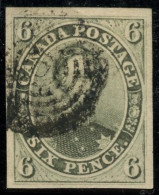 CANADA - YVERT 6 B  - 6 PENCE NOIR PRINCE ALBERT - OBLITERE - SIGNE FULPIUS - Usati