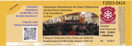 BRD Erfurt Eintrittskarte 2023 Thomaskirche Adventskonzert Chöre - Biglietti D'ingresso