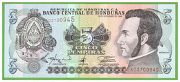 HONDURAS 5 LEMPIRAS 1996  P-81a UNC - Honduras