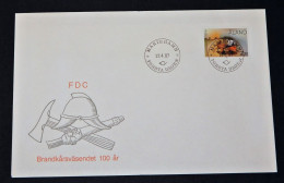 Åland FDC 1987 Centenary Of Fire Brigade, MiNo 23 - Horse - Aland