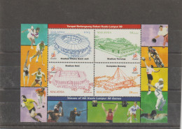 Malaysia 1998 Venues Of The Kuala Lumpur 98 GamesCommonwealth Sport Stadium Building Souvenir Sheet MNH/** - Malaysia (1964-...)