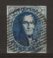 N°4, 20c Bleu  Bien Margé Obl Légère Effigie Dégagée - 1849-1850 Medaillen (3/5)