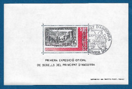ANDORRA FRANCESE- 1982: BF Usato Con Valore Da 5 F. - Prima ESPOSIZIONE DI FILATELIA - In Ottime Condizioni. - Used Stamps