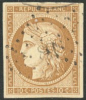 No 1, Bistre-jaune, Obl Pc. - TB - 1849-1850 Cérès
