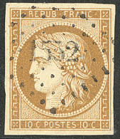 No 1, Bistre-jaune, Obl Pc 1552, Belle Nuance Foncée. - TB - 1849-1850 Ceres