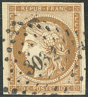 No 1a, Bistre-brun, Obl Pc 3032. - TB - 1849-1850 Ceres