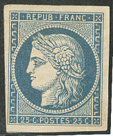 (*) No 4, Bleu, Nuance Foncée, Un Voisin, Légère Froissure Mais TB. - R - 1849-1850 Cérès