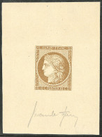 (*) Faux Spérati. No 1, 10c Bistre, Feuillet N°261 48x65, Signé. - TB - 1849-1850 Cérès